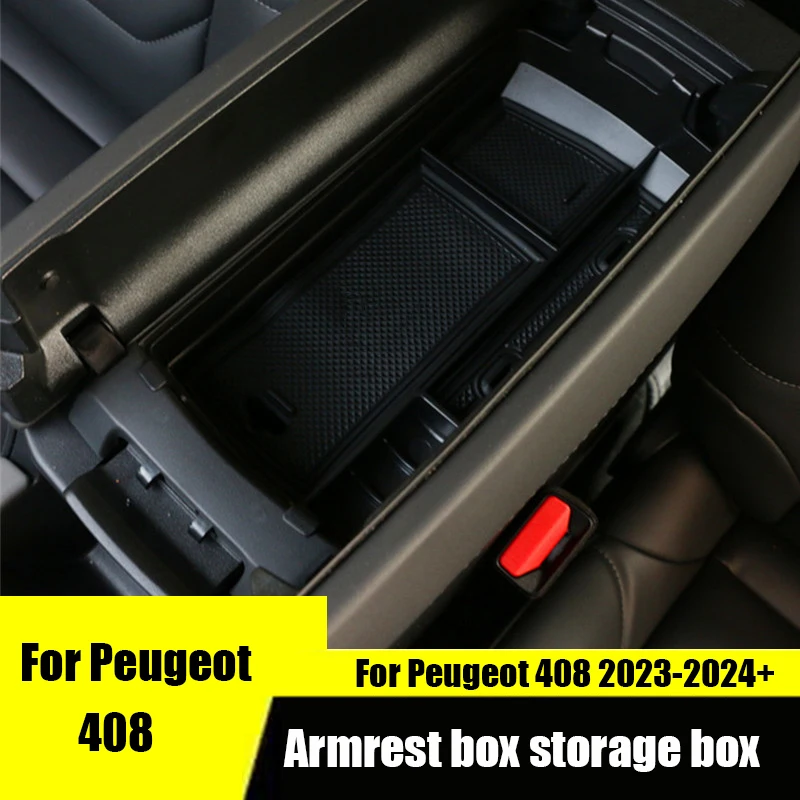 For Peugeot 408 2023 Armrest box storage box interior modification special decorative storage box supplies