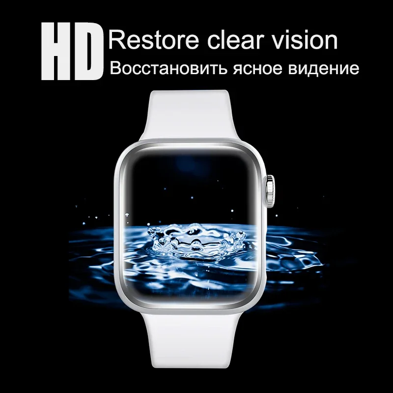 Full Glue Curved Tempered Glass for Apple Watch Series 9 45mm 41mm Screen Protector for iWatch 8 7 6 5 4 3 2 1 se2 40 44 42 40mm