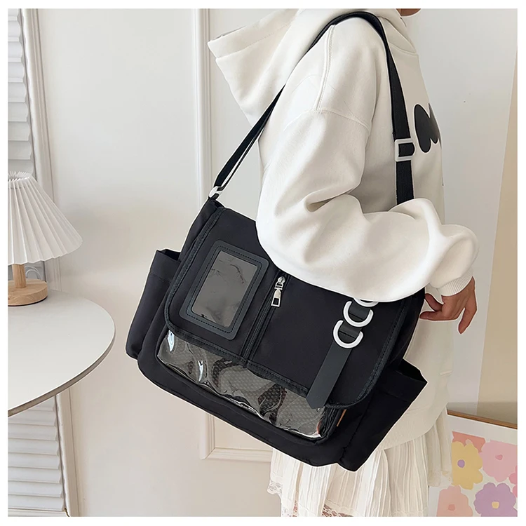 Y2K Japanische Harajuku Schultaschen für Mädchen Neue transparente Itabag Umhängetasche DIY Abzeichen Display Platte Ita Tasche – Detail 12