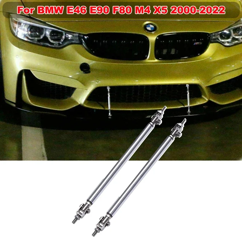 

For BMW E46 E90 F80 M4 X5 2000-2022 2pcs Universal Front Bumper Lip Splitter Spoiler Strut Rod Tie Support Bar Car Accessories