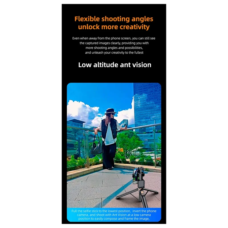 【Em estoque】CL07 Espelhamento de tela Selfie Stick WIFI Tela de projeção Tripé Display em tempo real Monitor de selfie para smartphone Vlog