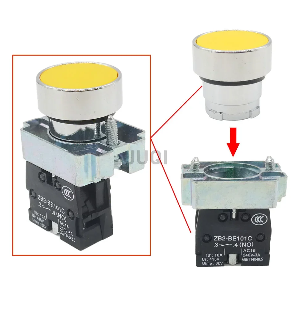 1Pcs 22mm Momentary Push button switch 10A/415V NC/NO XB2-BA11 XB2-BA21 XB2-BA31 XB2-BA42 XB2-BA51 XB2-BA61 Button switch