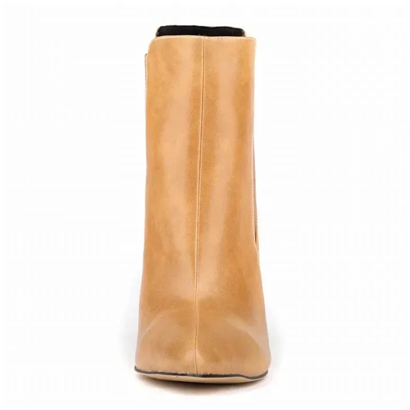 Women Ankle Boots Winter Warm Zip Pointed Toe Footwear 11CM High Heels Female Boots Short Botas Ladies Elegant Shoes Large Size