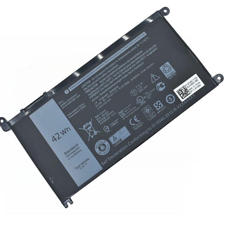 بطارية كمبيوتر محمول 3500mah 42Wh لأجهزة DELL VostroInspiron 17 5770 5767 5765 15 5584 5567 7560 3583 5538 5567 WDX0R 5468 5471 5568