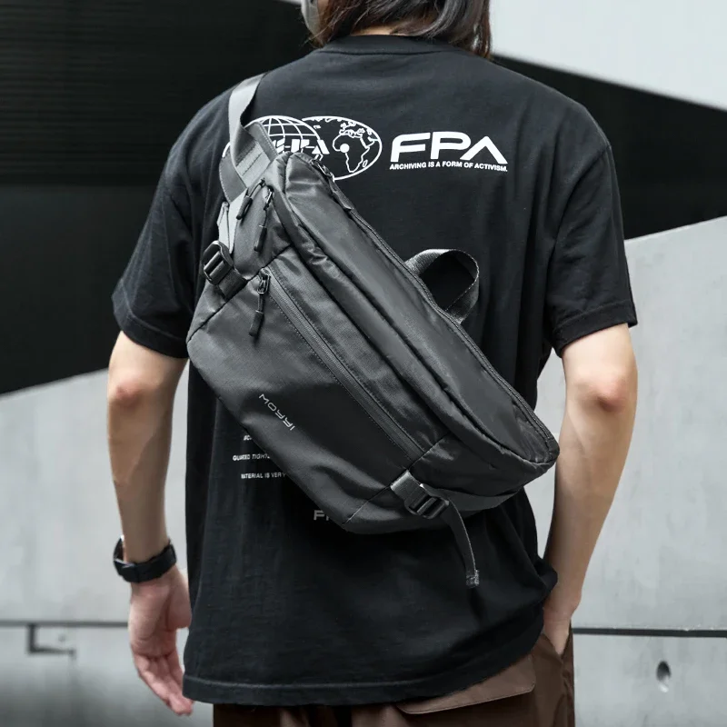 

Large Capacity Men Chest Bag Fashion Nylon Oxford Chest Packs Casual Fit Outdoor Sports Travel Business With Front Zipper Pocket