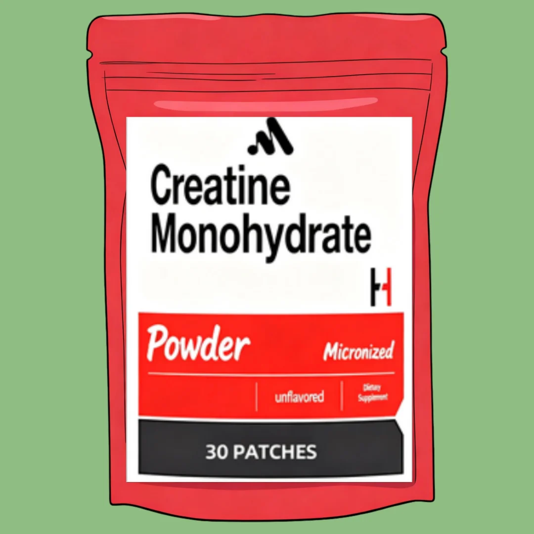Creatine Monohydrate Transdermal Patches- Support Muscles, Cellular Energy and Cognitive Function - 30 Patches