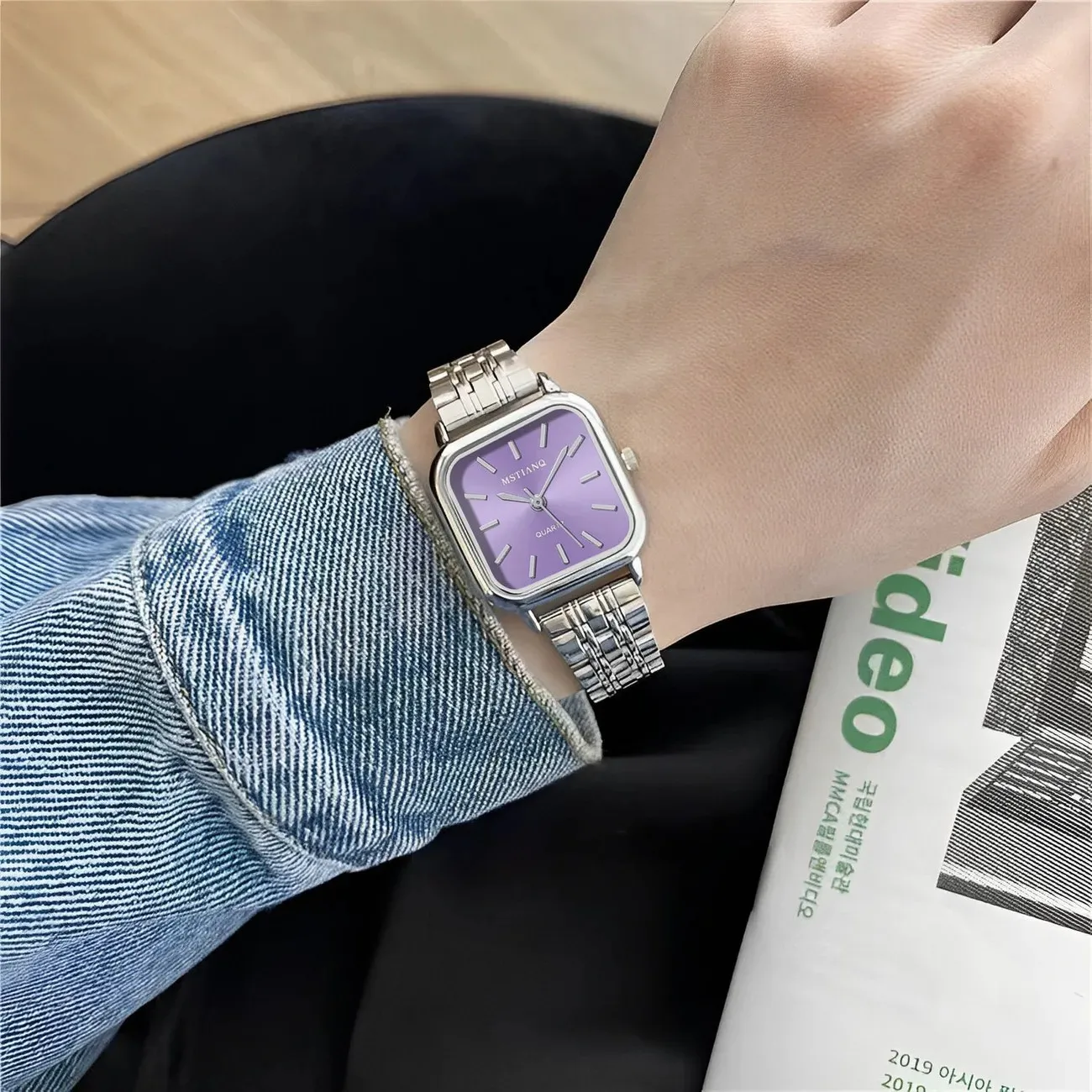 Jam tangan wanita mewah jam tangan Quartz wanita sabuk baja Fashion merek Top hadiah cantik jam tangan pengiriman gratis