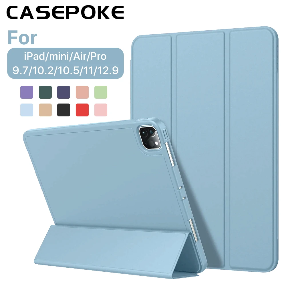 For iPad 9.7inch 5/6th  Case Accessories For iPad 7/8/9/10 Air 1/2/3/4/5 Pro 12.9 Pro 11 Mini1/2/3/4/5/6 Protective Cover Funda