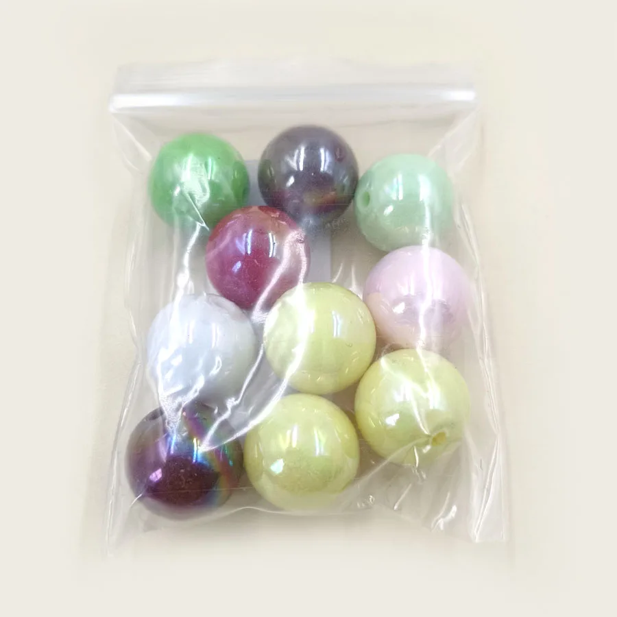10pcs 16mm AB Magic Color Big Round Beads Bracelet Necklace Jewelry Accessories Beaded Materials