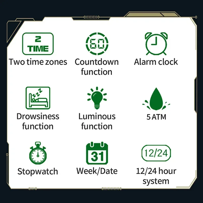 SANDA Military Sport Man Watch Nylon Strap LED Digital Display Multifunction Alarm Clock Countdown Waterproof Men's Wristwatch image 3