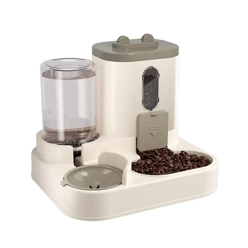 Dispensador de comida para gatos 2 en 1, agua y comida integrada, totalmente automático, alimentación y agua para gatos, bonito dispensador de agua