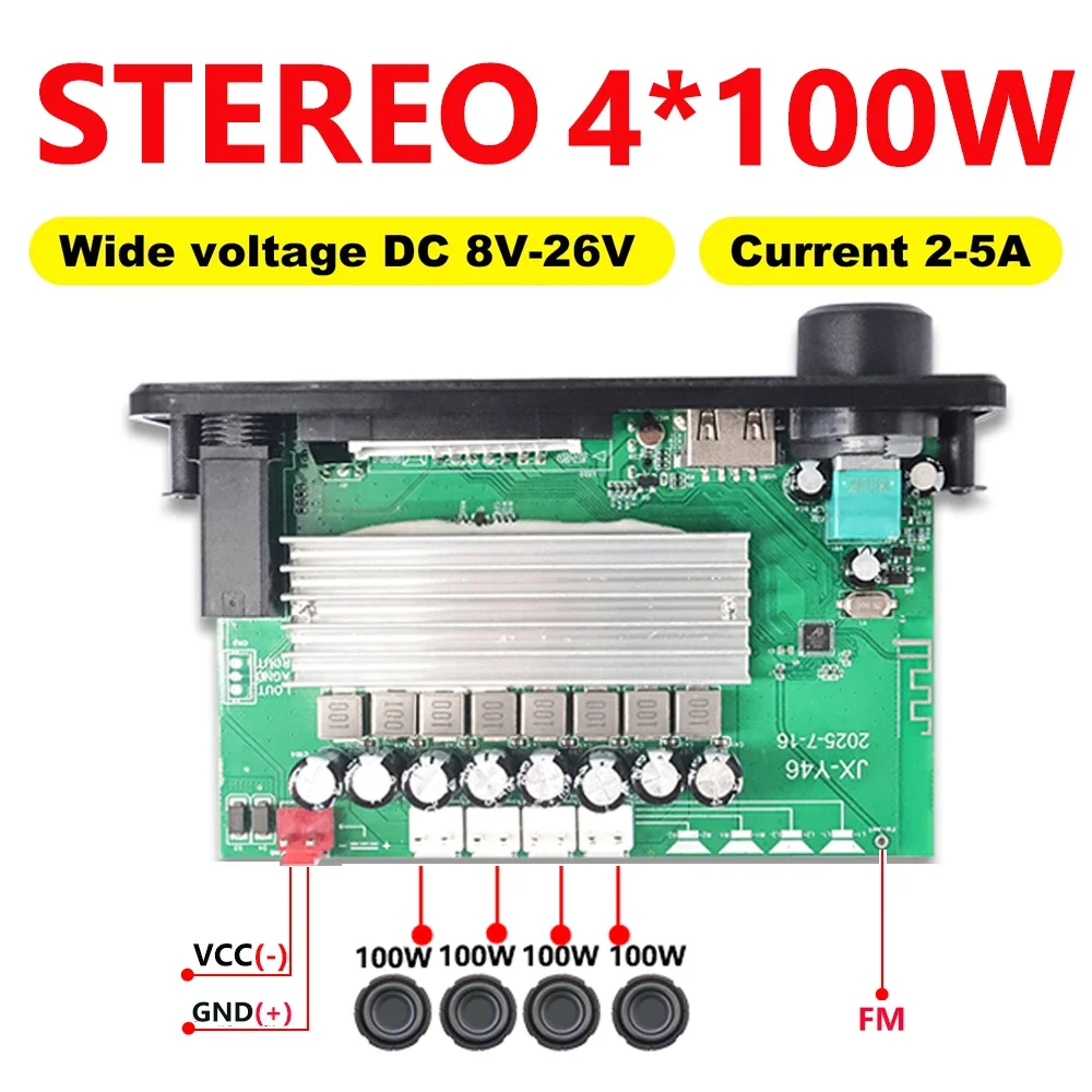KEBIDU 400W Verstärker Auto MP3-Player Bluetooth Audio-Decoder-Board 8A 26V Freisprecheinrichtung DIY Musikplayer Mikrofon SB TF FM Lautstärkeregelung – Detail 2