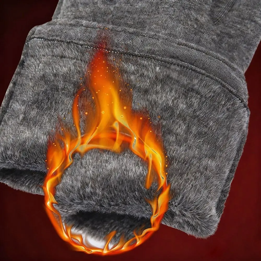 

Fashion Winter Warm Gloves Thickened Fleece Lined Ski Gloves Keep Warm Cold-proof Cycling Mittens Unisex