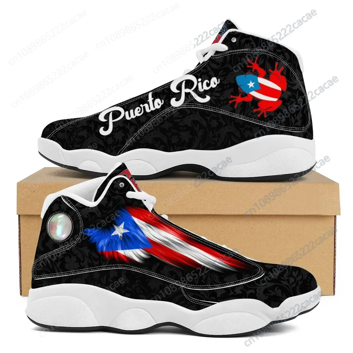 Puerto Rico Flag Print Cool Boys Basketball Sneakers POD Tennis Shoes for Male Teens Personalized Gift Running Shoe Dropshipping