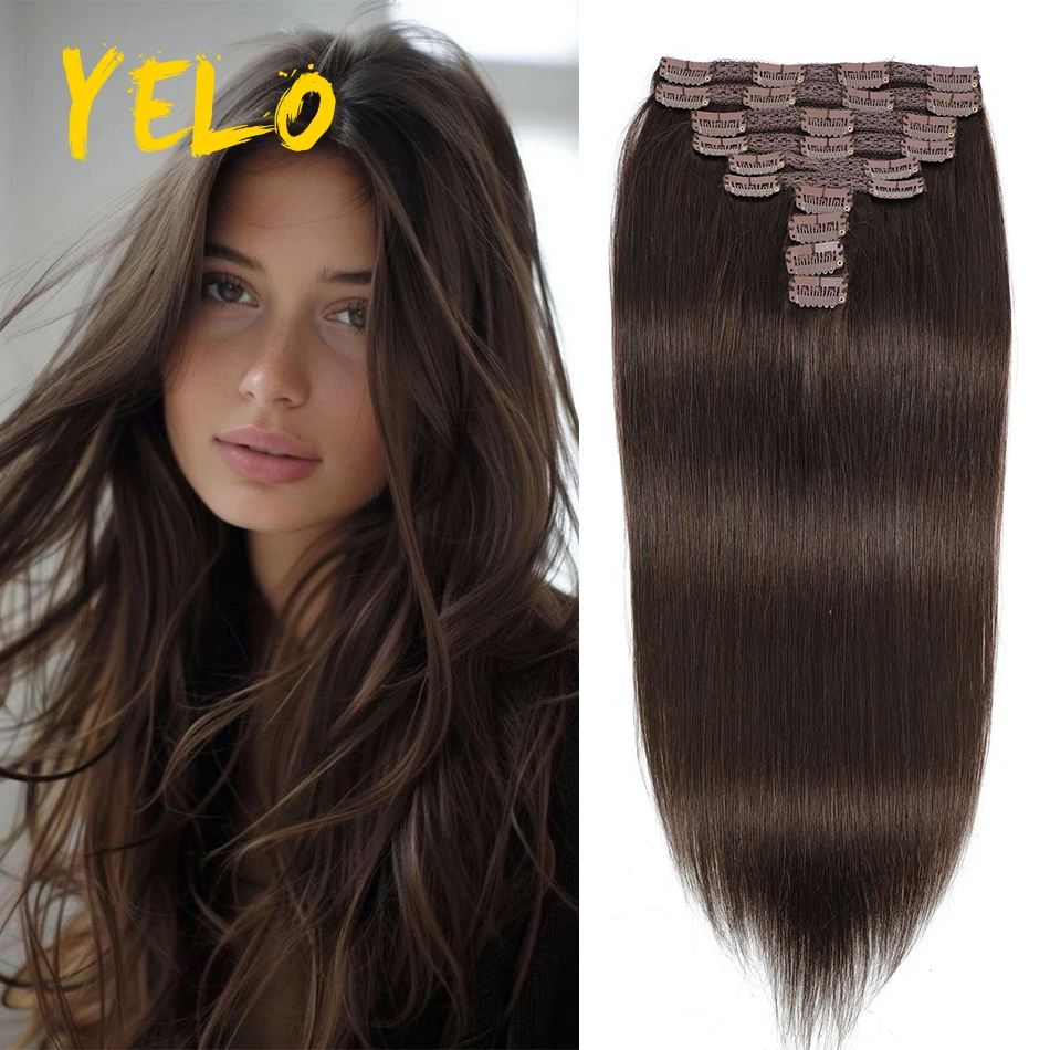 Clip In Hair Extension Human Hair Straight Brazilian Real Natural Hair for Salon Supply Clip in Human Hair Extensions 160G 200G