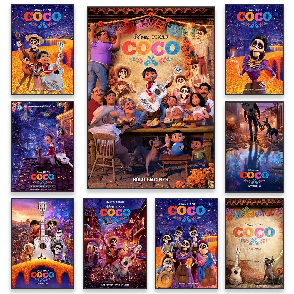 Family Love Disney Movie Coco Poster Motivational Movie Poster Cartoon Film Prints Kids Room Wall Art Canvas Painting