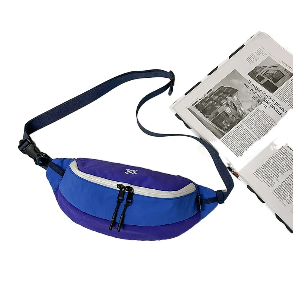 

Large Capacity Sports Chest Bag Color Contrast Waterproof Crossbody Dumpling Bag Multifunctional Korean Style Men Waist Bag