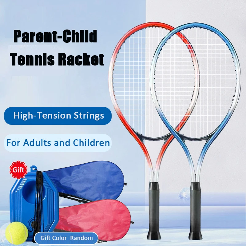 Tennis Racket Set Adult Children Professional Ultra Light Outdoor Sports Rebound Trainer Tennis Practice
