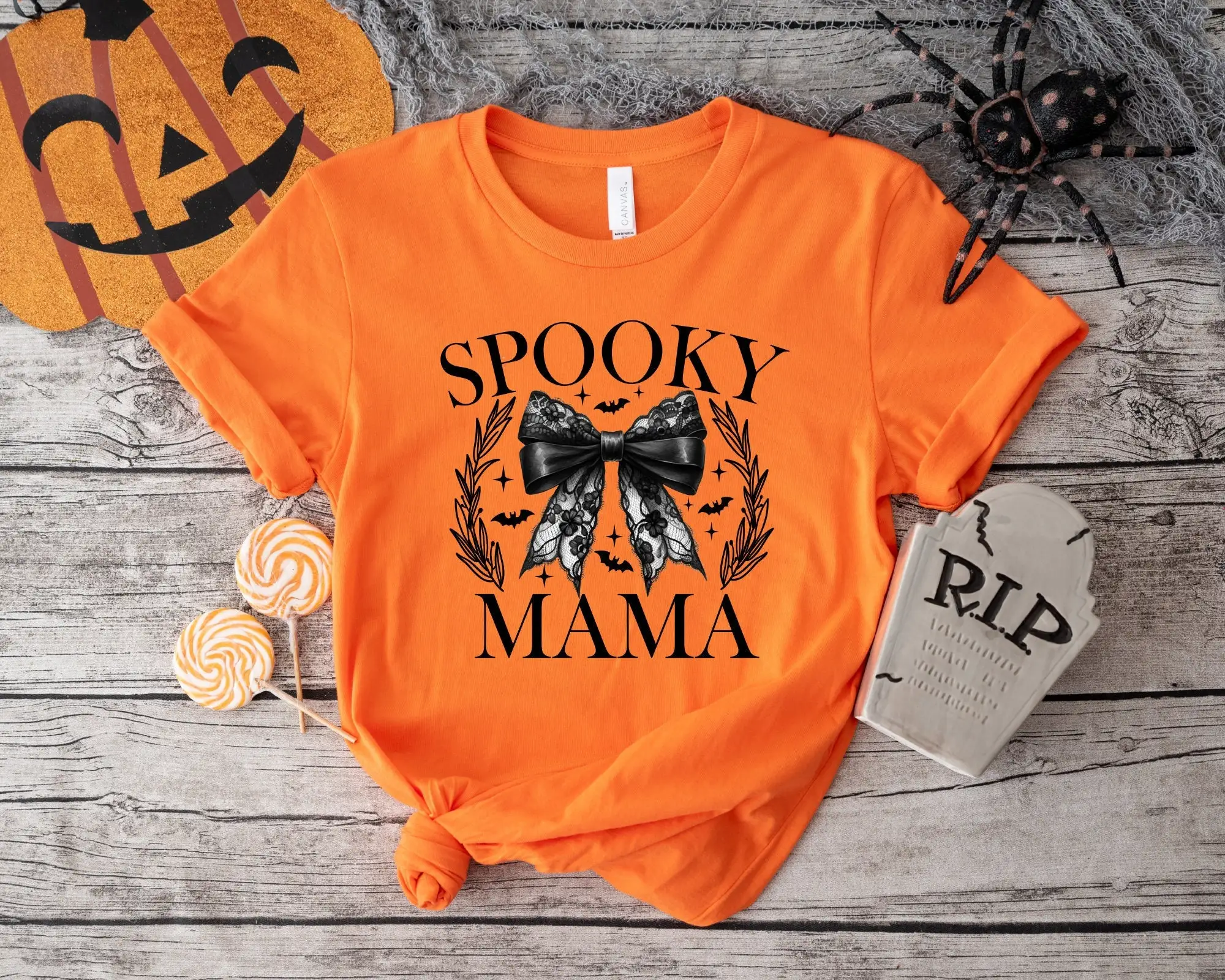 Spooky Mama T Shirt Season Halloween Momster Cute Mom Bat