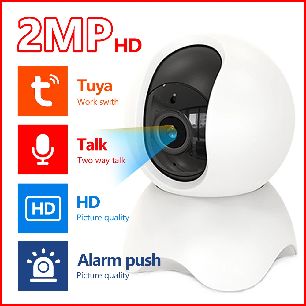 

Tuya 2MP Motion Detection WiFi Smart Home Security Cameras with Night Vision and Two-way Audio Communication Home Baby Monitor