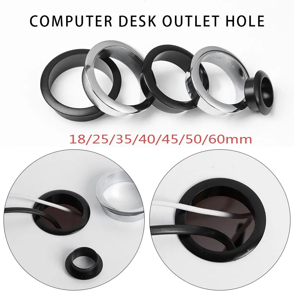 Zinc Alloy Hardware Office Cable Clamp Buckle Line Desk Table Cable Fastener Line Box Wire Hole Cover Computer Grommet