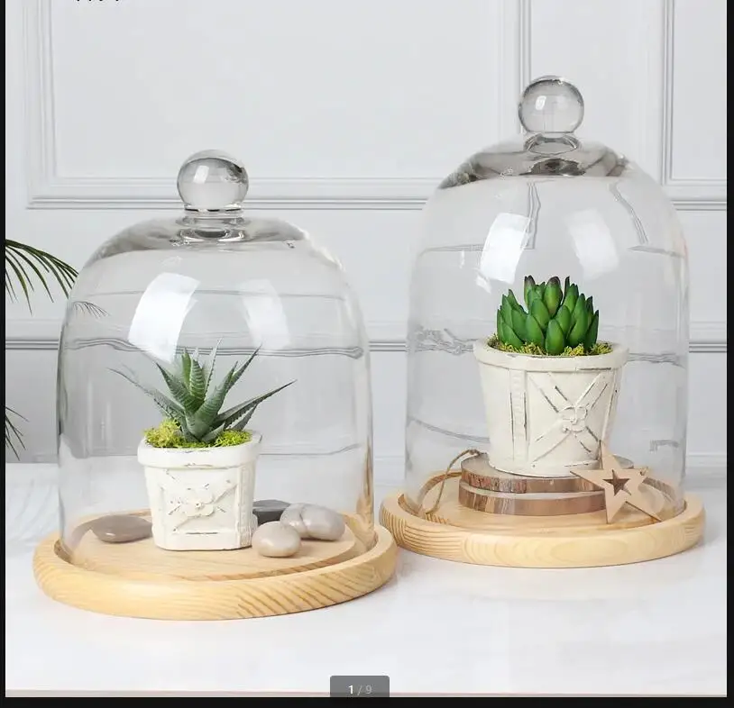 

Деревянные поддоны, прозрачная стеклянная крышка, пылезащитная форма для торта, закуска, десертная тарелка, подставка, дисплей, крышки для хранения свежести