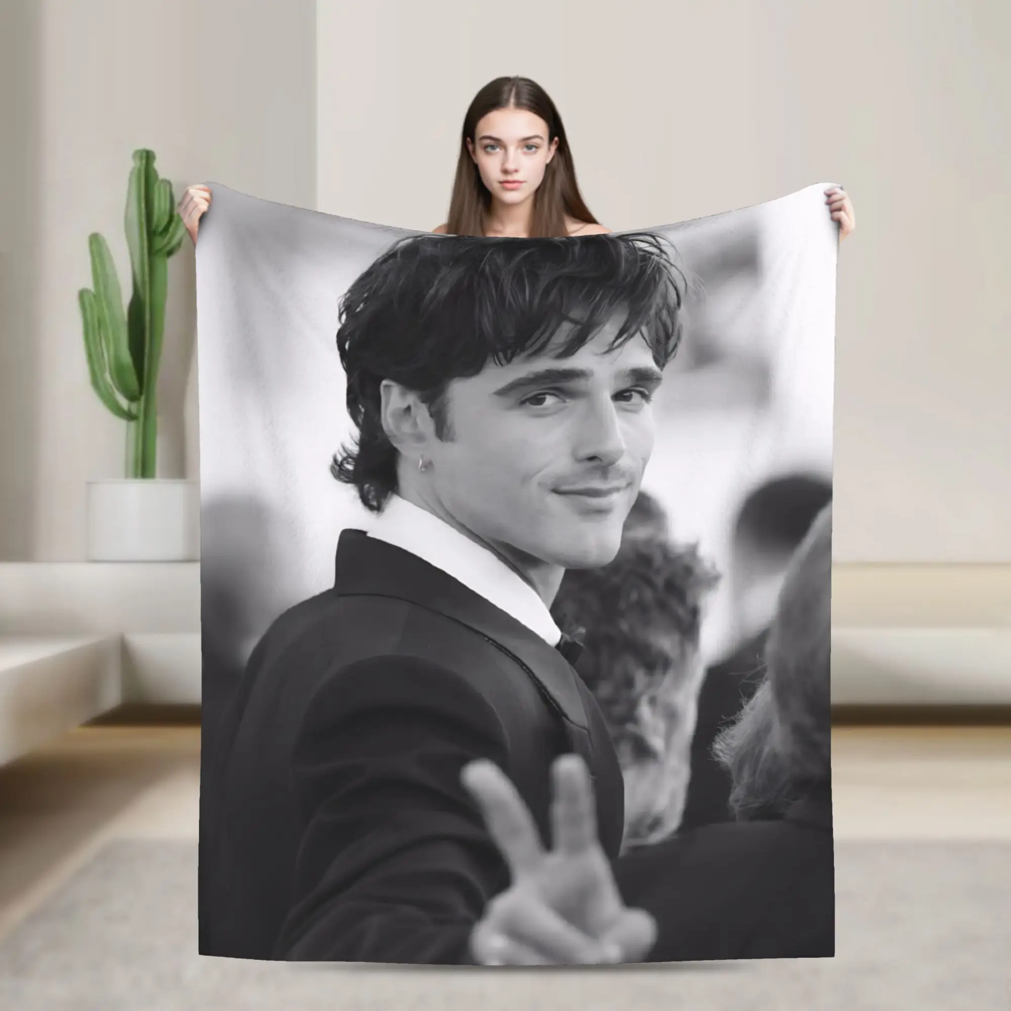 Manta Súper Suave de Jacob Elordi, Manta de Franela Premium Ligera, Manta de Felpa para Cama, para Todas las Estaciones