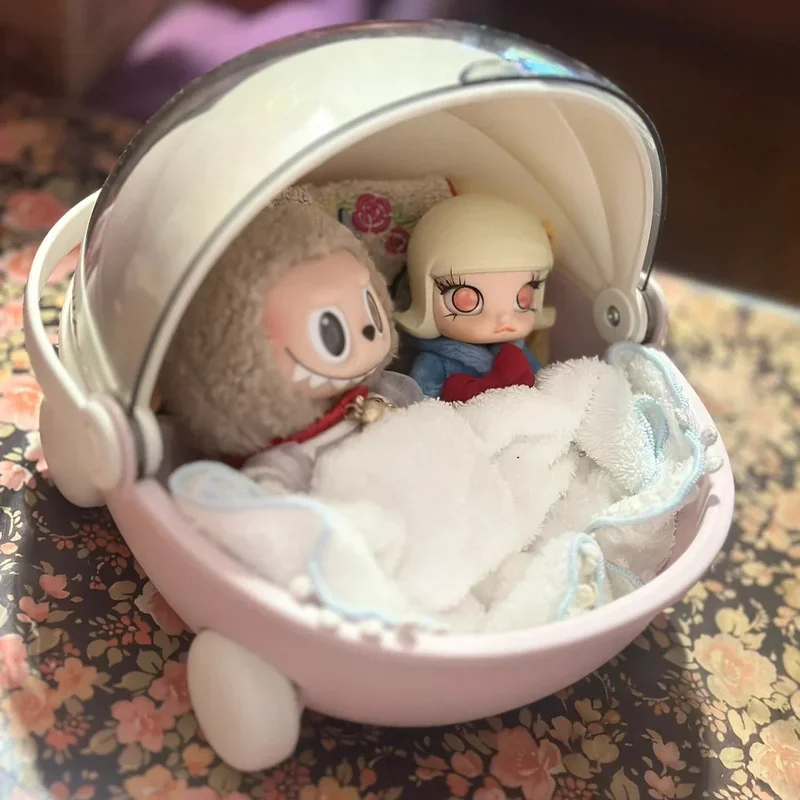 

Многофункциональный органайзер для кукольной коляски 2025 года с декором Mokoko, ящик для хранения детской коляски и трансформируемая колыбель, игрушечная кровать для сна