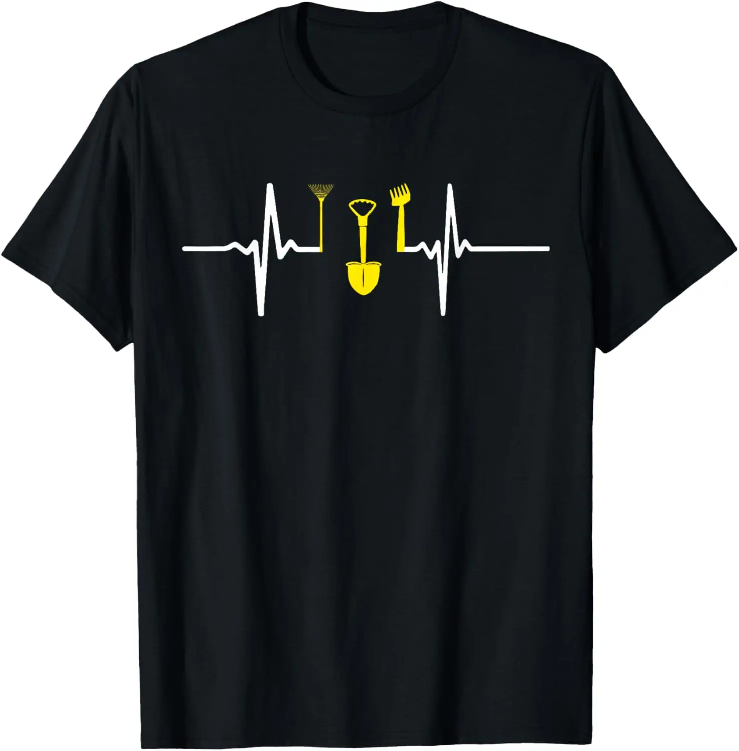 Garden Plant Lover Heartbeat Gardening Lawn Mowing Gardener T-Shirt 100% Cotton Trendy Y2K Short-Sleeve Tee-Soft, Quick-Drying,