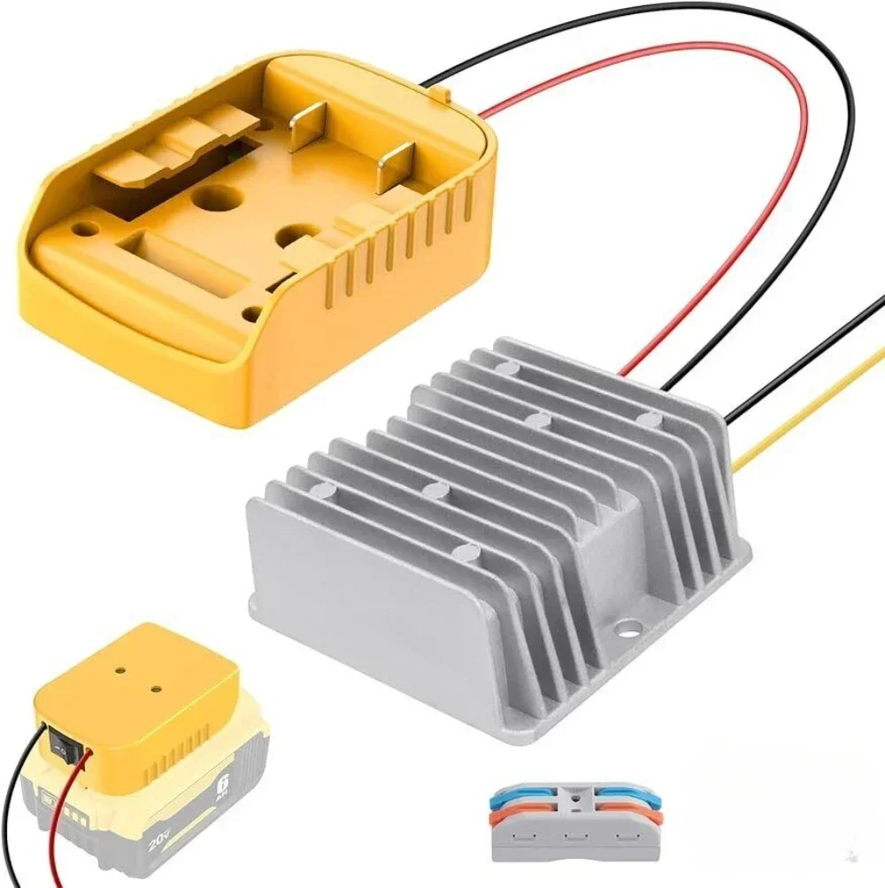 DC 20V To DC 12V Adapter Step Down Converter for Dewalt Li-ion Battery 15A 180W Adapter Automatic Buck Boost Voltage Regulator