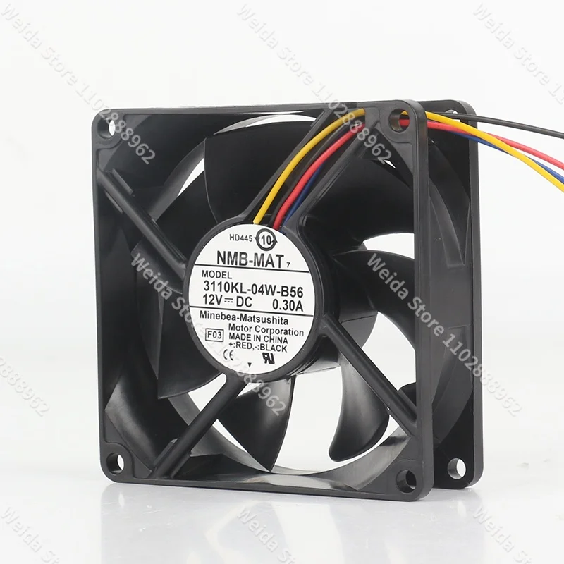 

Original NMB-MAT 8025 3110KL-04W-B56 DC12V 0.30A AC EC 4-wire PWM speed control 8CM 80X80X25MM fan