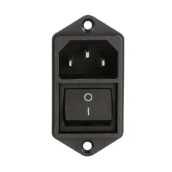1PC Mains AC Power Cord Inlet Power Receptacle Power socket With ON OFF Rocker Switch 250V 10A IEC 320 C14