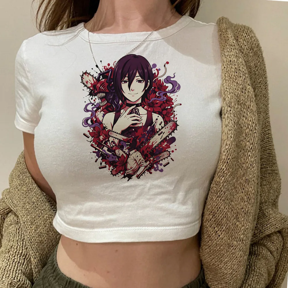 Chainsaw Man crop top shoujo clearance sales meme japanese jojifuku goth tshirt gyaru scene  japanese 2000s vintage
