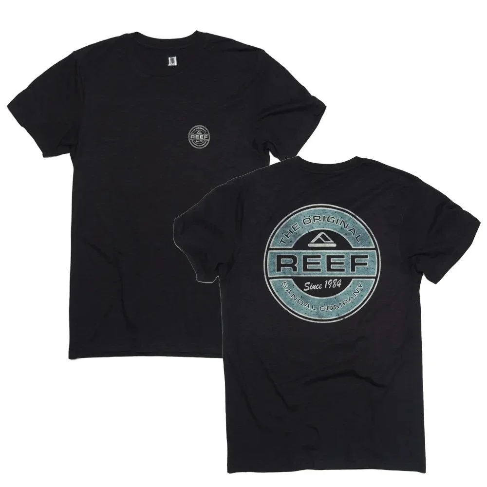 

2025 Summer Men's New print REEF English T-shirt Casual top Short-sleeved cotton comfortable vacation top