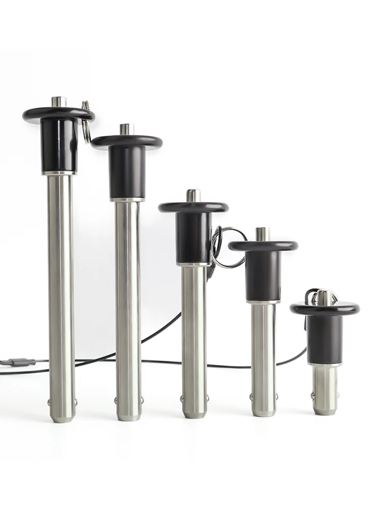 Broche à dégagement rapide VCN011, diamètre 5 ~ 12mm, poignée de poussée en alliage de Zinc, broches de localisation en acier inoxydable, broches de verrouillage à bille avec corde