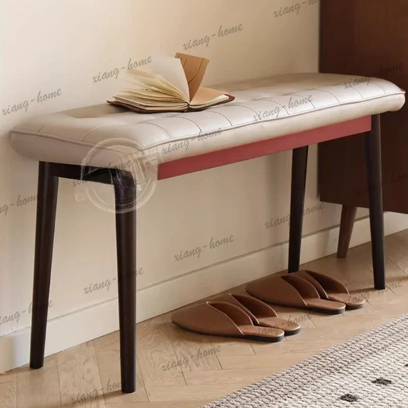 LJY Long Multi-functional Chair Dining Stools Office Doorway Homestay Villa Dining Stools Bedroom Wood Furniture Måltidsbänk MH4