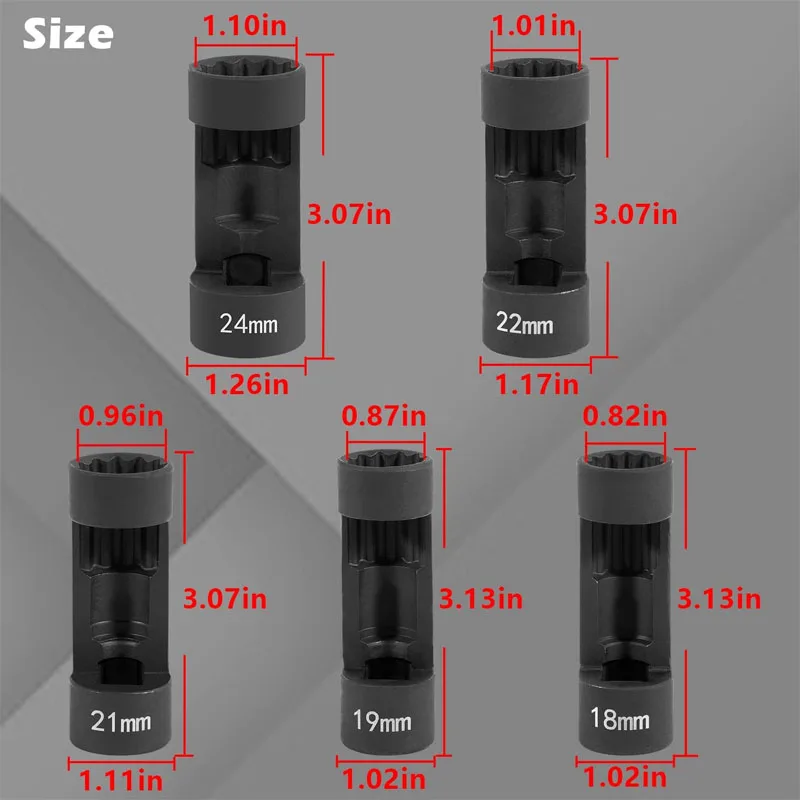 Strut Nut Socket 18mm 19mm 21mm 22mm 24mm with 12 Point 1/2