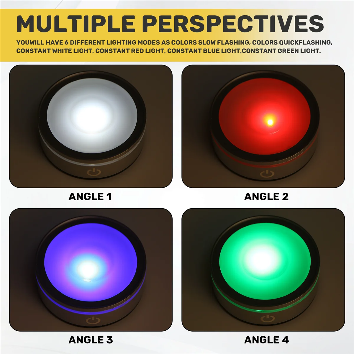 Quality! LED Light Base with Sensitive Touch Round Colorful Stand Display for 3D Crystal Glass Art Photo Frame Silver Concave