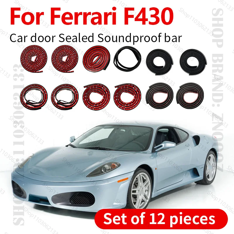 

For Ferrari F430 Car Door Seal Strip Rubber Double Layer Sealing Protector Soundproof Strip Dustproof Seal Strip 12PCS Set