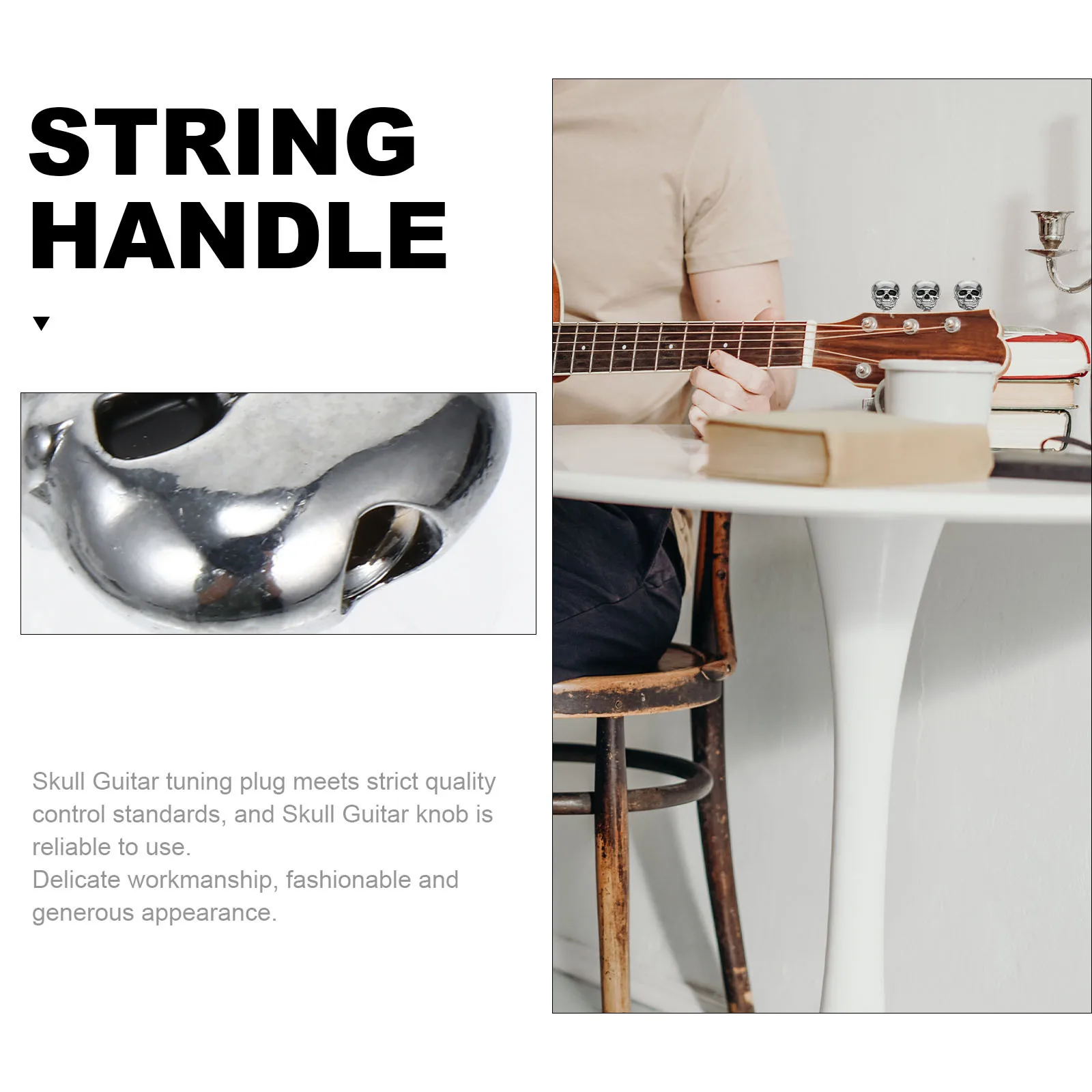 6 قطعة أوتاد سلسلة الغيتار الكهربائي الثقيلة ضبط مفاتيح خفيفة الوزن المحمولة آلة رؤساء لقطع غيار الغيتار