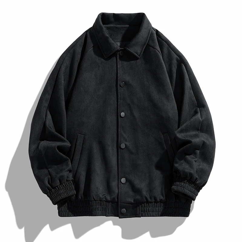 

2025 New Listing Oversized Aviator Jacket Fashion Casual Suede Flip Lining Slim Quality Men'S Spring And Fall Loose Work Coat