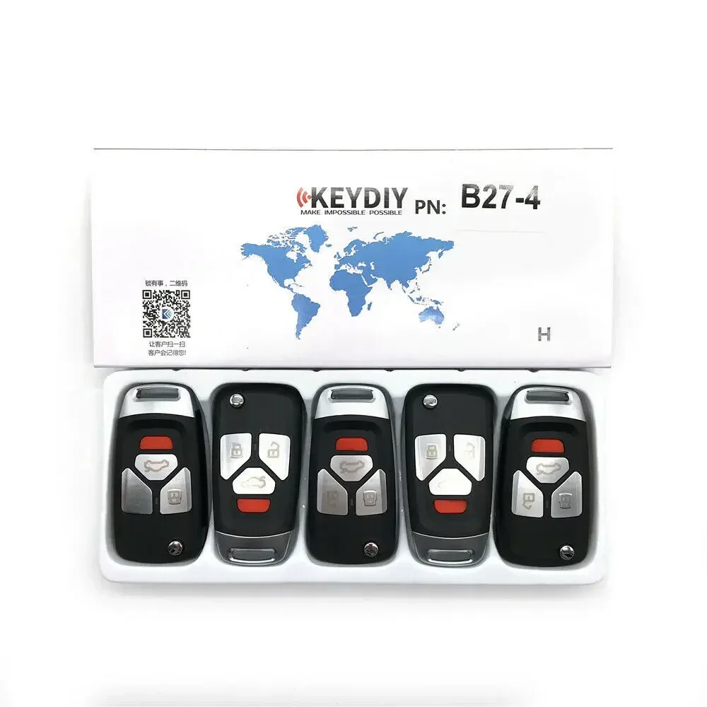 KEYDIY-مفتاح تحكم عن بعد متعدد الوظائف عالمي ، KD B27 ، KD900 ، MINI KD ، URG200 ، B Series ، 3 أو 4 أزرار ، 5 قطعة