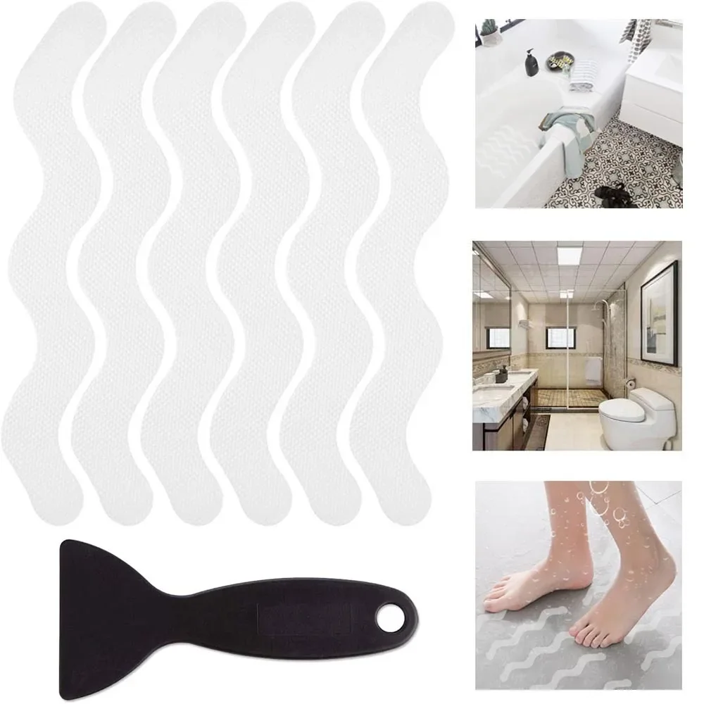 

Transparent Adhesive Anti Slip Bathroom Shower Bathtub Floor Safety Stickers Non Skid Waterproof Grip Treads Elderly