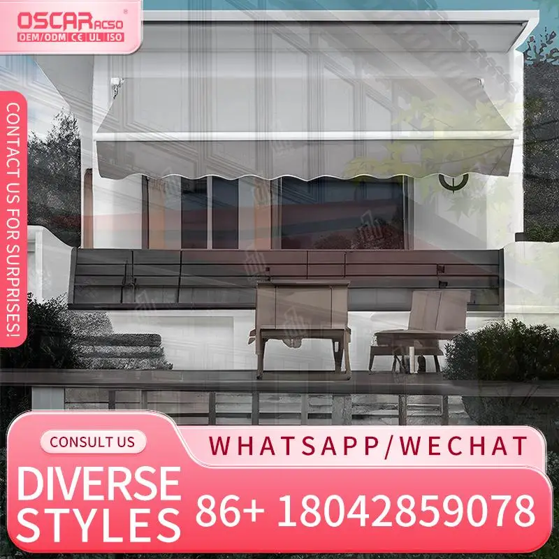 

Waterproof Retractable Sunshade Canopy with LED Light for Restaurant Balcony Customizable PVC Awning in Outdoor Settings Retract