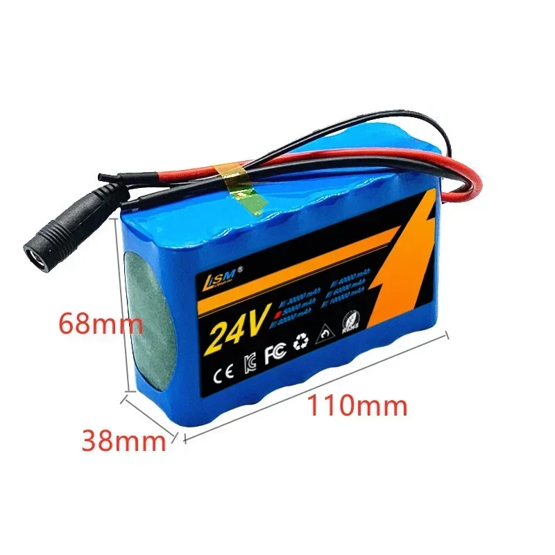 24V 6S2P Li-Ion Battery 50000mAh 18650 24 V Lithium Battery Pack 24V with BMS Optional plug +25.2V2A charger