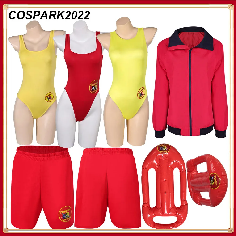 Parker Cosplay żółty strój kąpielowy kurtka bikini kobiety Fantasy plażowe stroje kąpielowe film kombinezon Baywatch impreza z okazji Halloween garnitur kostium