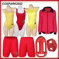 Parker Cosplay Yellow Swimsuit Bikini Jacket Women Fantasy Beach Swimwear Movie Baywatch Jumpsuit Halloween Party Suit Costume