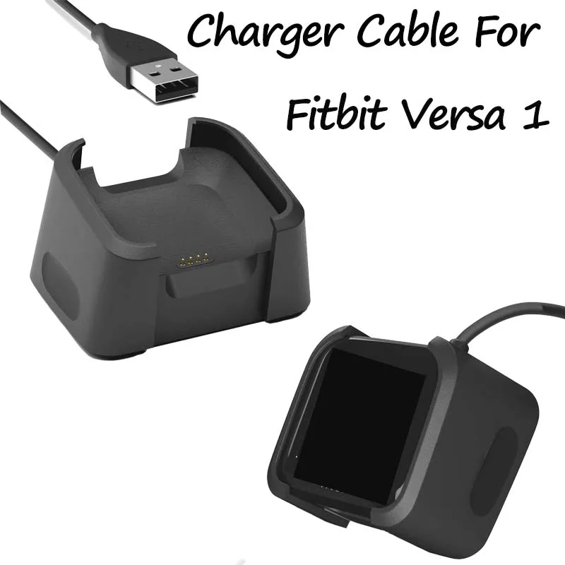 Lade-USB-Dock für Fitbit Versa 1 (nicht für Versa 2 verfügbar) – Smartwatch-Ladekabelständer mit Überstromschutz