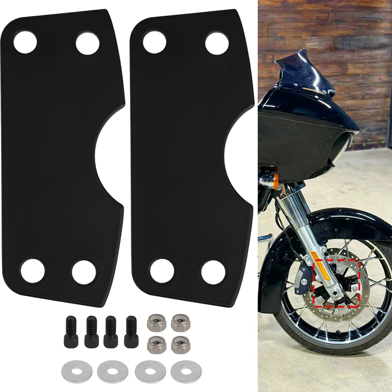 

Motorcycle 21" Front Fender Risers Lift Brackets Fit For Harley Electra Glide Street Glide Road Glide Road King 2025-later Black