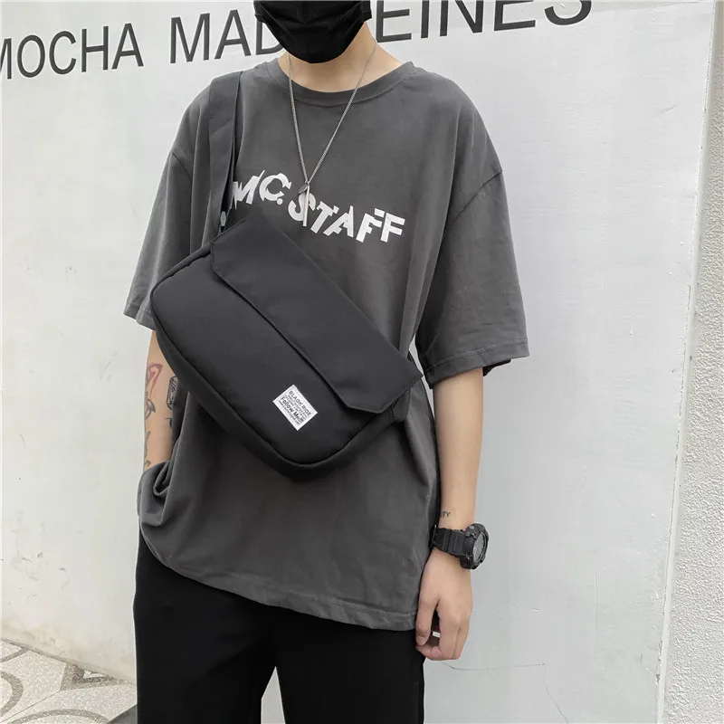 Solid Leisure Fashion Crossbody Bags Men Small Oxford Waterproof Single Shoulder Bag Commute Business Lightweight Messenger Bag